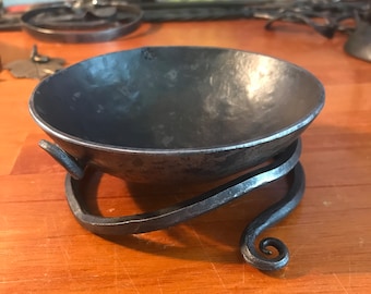 Sacrificial Iron Bowl for your Alter. With Sacred Spiral Base