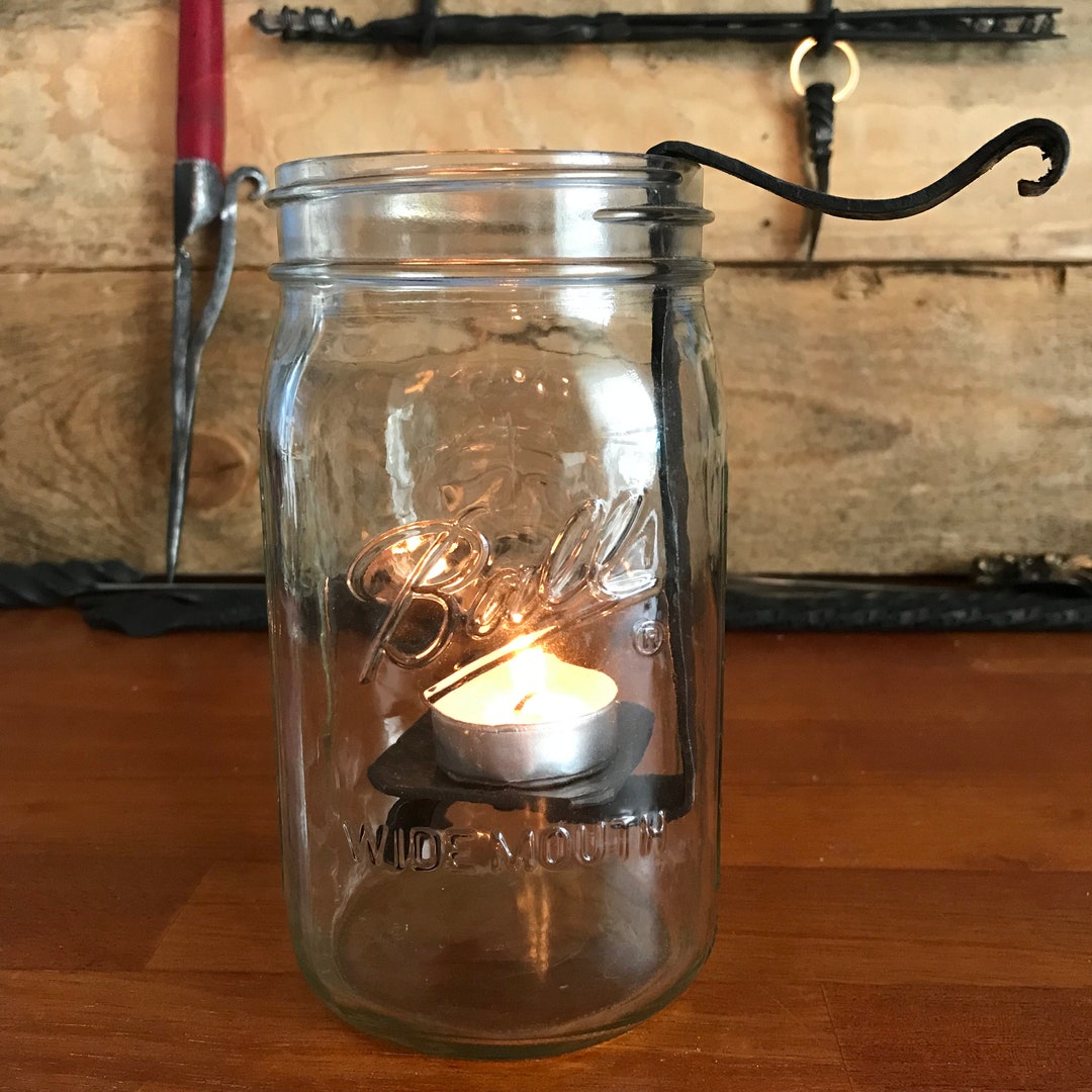 Tea Light in a Jar. A Simple Portable Candle by Blacksmith Etsy