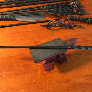 The Simple Iron Wand with twist handle. Hand-forged by blacksmith artist, Cassandra, of Cat&#39;s Forge.