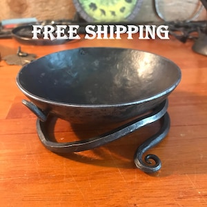 Iron Sacrificial Bowl for your Altar, With Sacred Spiral Base.