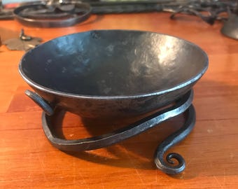 Iron Sacrificial Bowl for your Altar, With Sacred Spiral Base.
