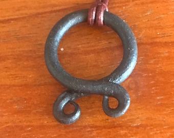 Hand Forged Iron Troll Cross Pendant - Nordic Protection Amulet