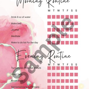 Morning and Evening Routine Checklist, Daily Routine Planner, Minimal ...