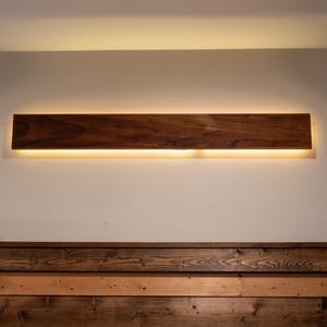 Wireless - LED Modern Farmhouse Wooden Wall Light Battery Operated Smart Home Compatible, Google and Alexa Connectivity