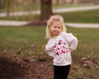 Young Wild and Three - Toddler Third Birthday Ruffle Sleeve Crewneck Sweatshirt