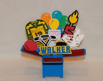 Personalized Pop-Up Birthday Card: Hockey Theme 3D Card
