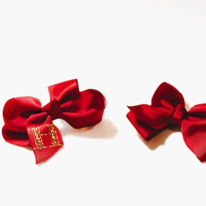 Personalized Elegant Inital Hair Bows - Set of Custom Bows for Little Girls - Customizable Hair Accesories - Birthday, Christmas Gift