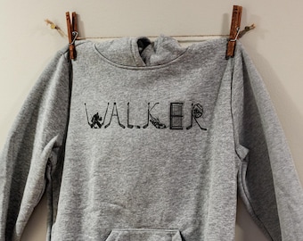 Personalized Hockey Hooded Sweatshirt - Youth & Toddler Custom Name Hoodie - Hockey Player Gift - Stick, Skates, Helmet, Puck, Rink, Goal