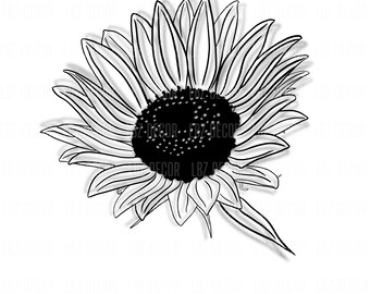 Zonnebloem Clipart SVG, digitaal bestand