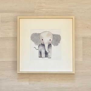 20 x 20" grande 3D Leafs Art Paper Elephant Animal Shadow Box - Regali per la cameretta del bambino, la stanza dei più piccoli, cornice per decorazione da parete, baby shower