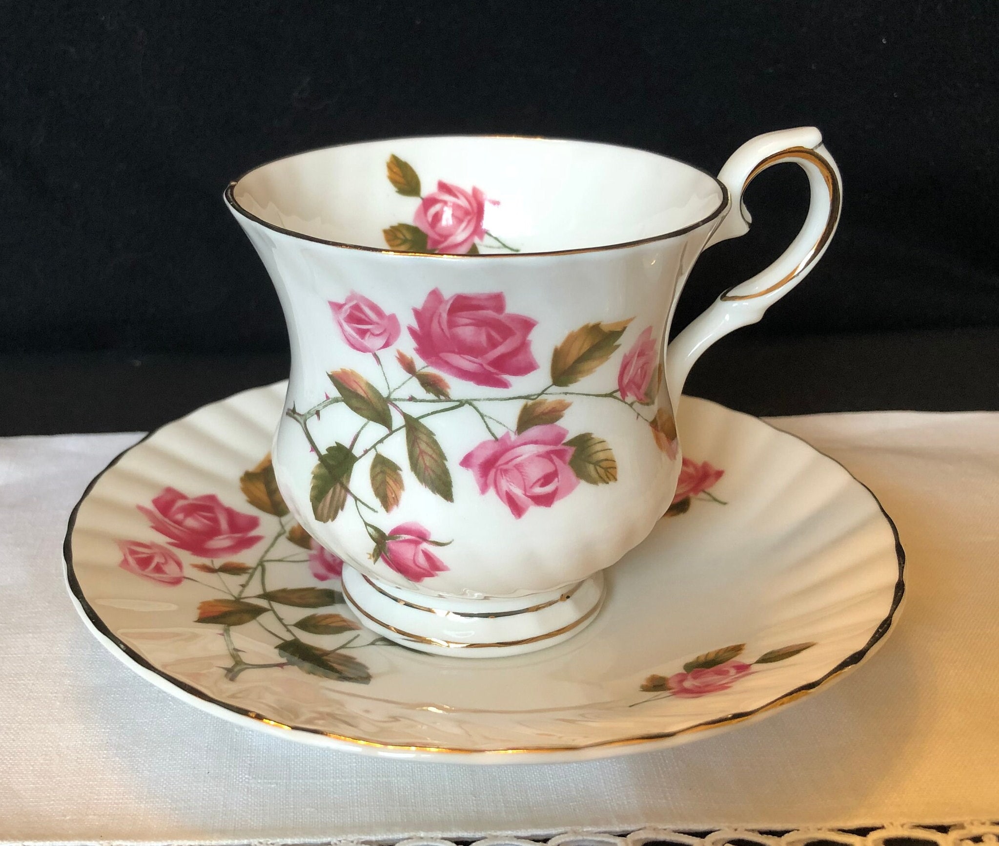 Bone China Stem Rose - Etsy