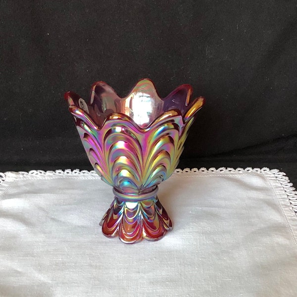 Red Carnival Glass Etsy