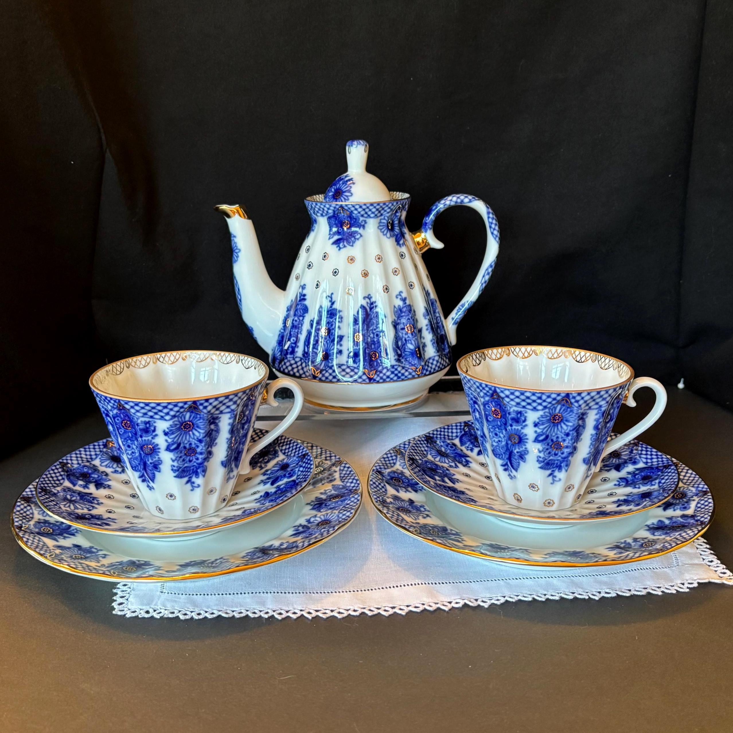 Lomonosov Cobalt Net Teapot - Etsy