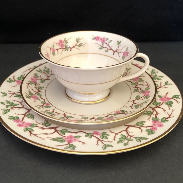 3 piece set of Franciscan fine china - cup, saucer, dessert/sandwich plate; 1960s. made in CA.
