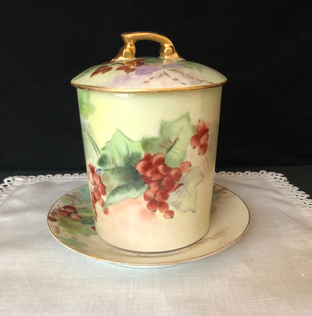 Antique T & V Limoges Hand Painted Condensed Milk Jar and Underplate; Red  Currants Pattern; Ca 1892-1907 - Etsy