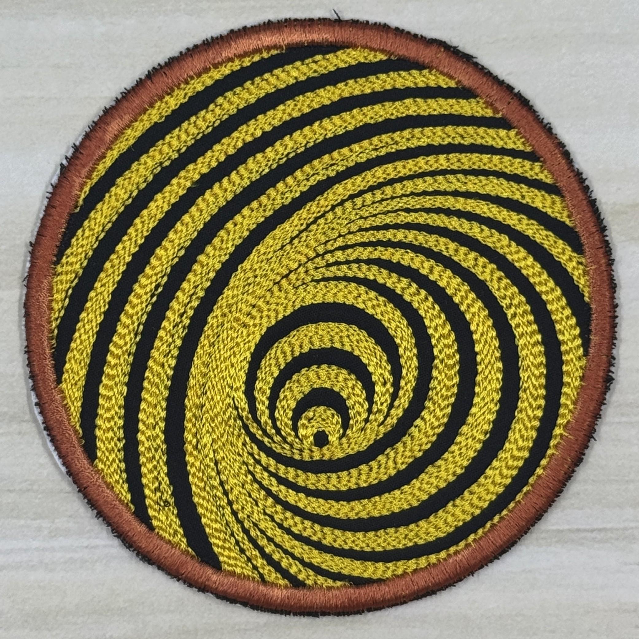 Optical Illusion Embroidered Coasters, Gold and Bronze on Black, Set of ...
