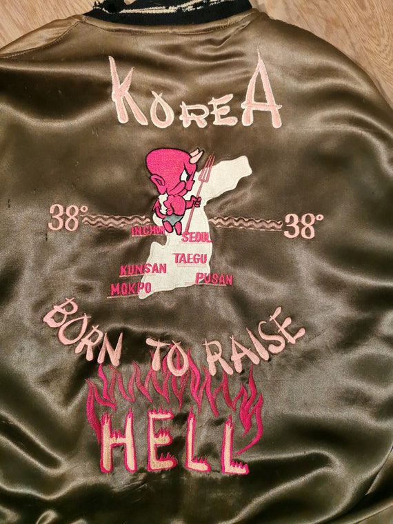 1950's Original Vintage Satin Souvenir Jacket Korean War - Etsy