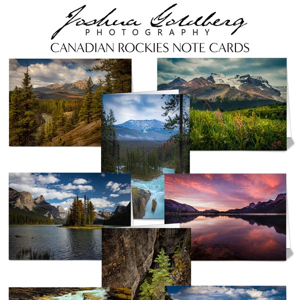 Set of Eight 5"x7" Greeting Cards-Canadian Rockies Landscapes