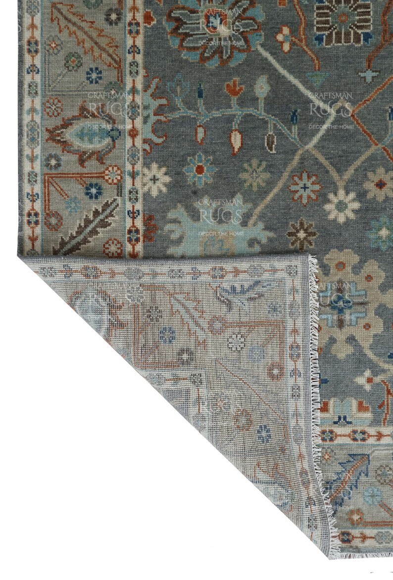 Modern Soft Gray Oushak Rug - 4x6, 5x8, 6x9, 8x10, 9x12, 10x14 ft & Runner - Persian weave Luxury Hand made Rugs for Living room, Bedroom image 6