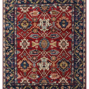 Elegant Contemporary Oushak Rug - Red Navy Accent 4x6, 5x8, 6x9, 8x10, 9x12, 10x14, 12x15 Oversize Luxury Handmade Turkish rug