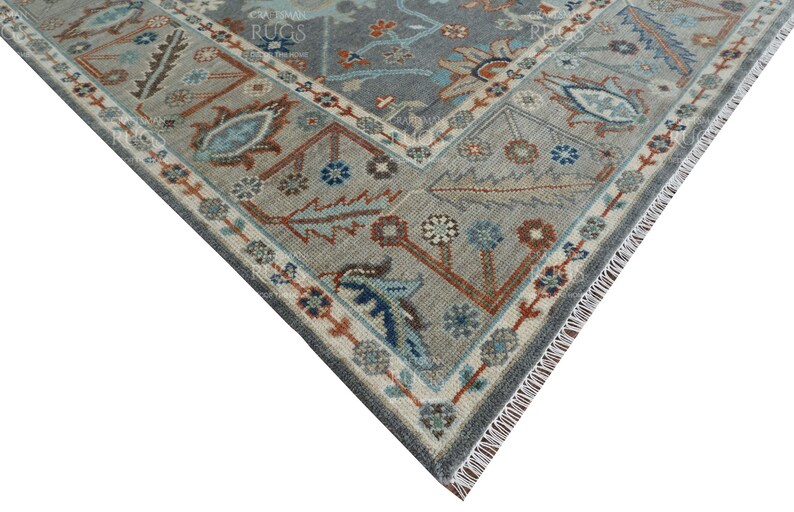 Modern Soft Gray Oushak Rug - 4x6, 5x8, 6x9, 8x10, 9x12, 10x14 ft & Runner - Persian weave Luxury Hand made Rugs for Living room, Bedroom image 4