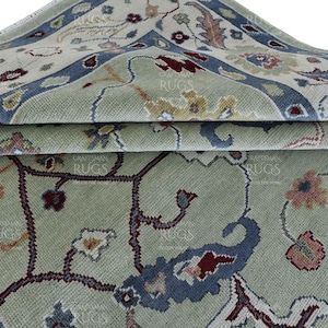 Lt. Green Modern Oushak style Hand Knotted Rug, Antique Style Handmade Rugs for Living Room - Contemporary Floor Carpet