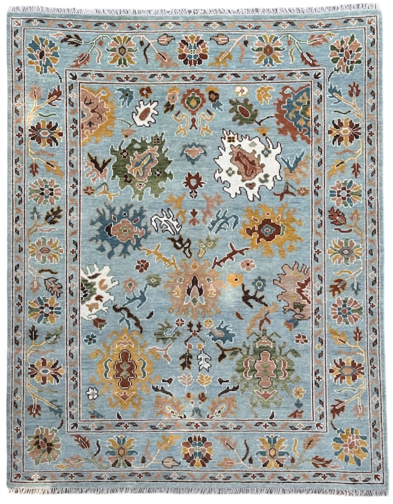 Exquisite Oushak Turkish Hand Knotted Rug 4x6, 5x8, 6x9, 8x10, 9x12, 10x14 ft Handmade Rugs for Living Room Antique Contemporary rug image 9