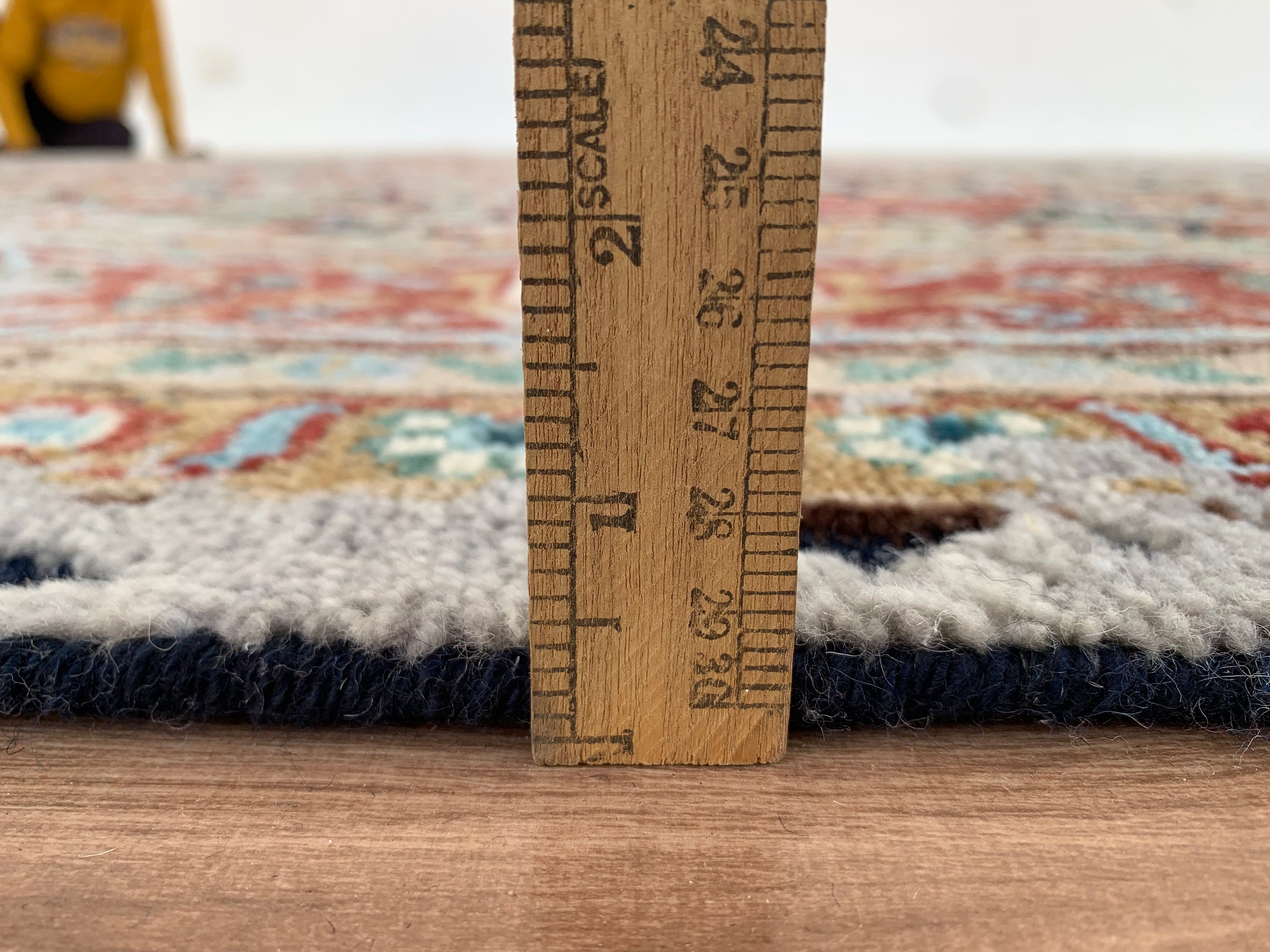 8x10 Distressed Afghan Hand Knotted Chobi Rug, Navy Multicolor Antique