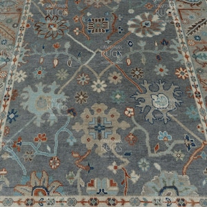 Modern Soft Gray Oushak Rug - 4x6, 5x8, 6x9, 8x10, 9x12, 10x14 ft & Runner - Persian weave Luxury Hand made Rugs for Living room, Bedroom image 1