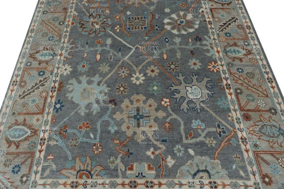 Modern Soft Gray Oushak Rug - 4x6, 5x8, 6x9, 8x10, 9x12, 10x14 ft & Runner - Persian weave Luxury Hand made Rugs for Living room, Bedroom