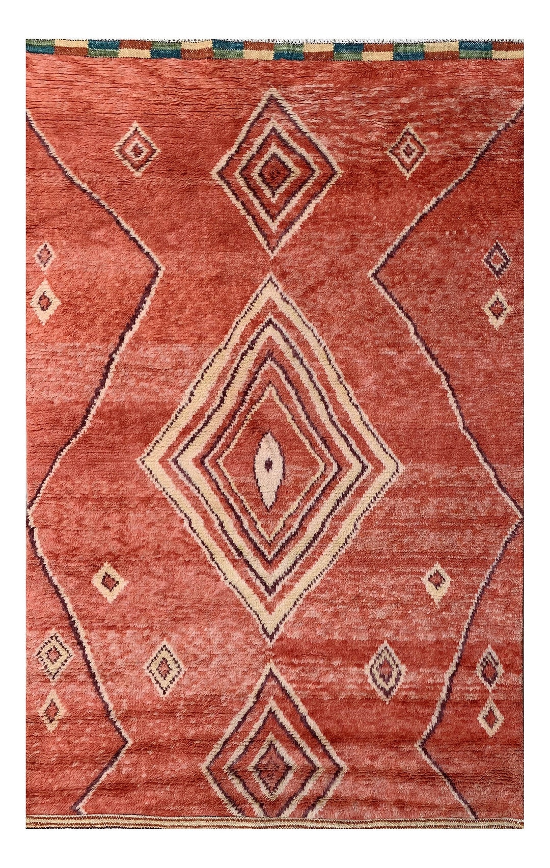 Handknotted Moroccan Style Rug - Bedroom Rugs With Geometric Patterns ...