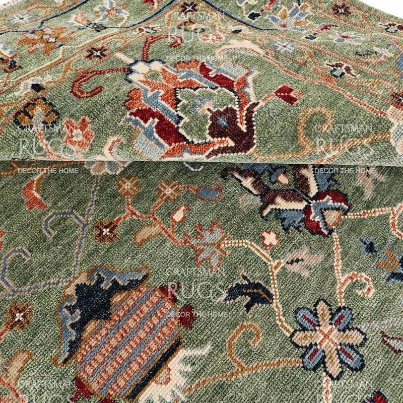 Ushaq Rugs Oushak Rug Bright Green - Etsy UK