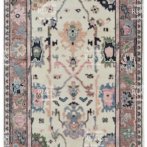 Quick Ship! 4x6 ft Beige - Rust Oushak Hand Knotted Rug, Handmade Premium Wool Rugs for Living Room - Contemporary Floor Carpet