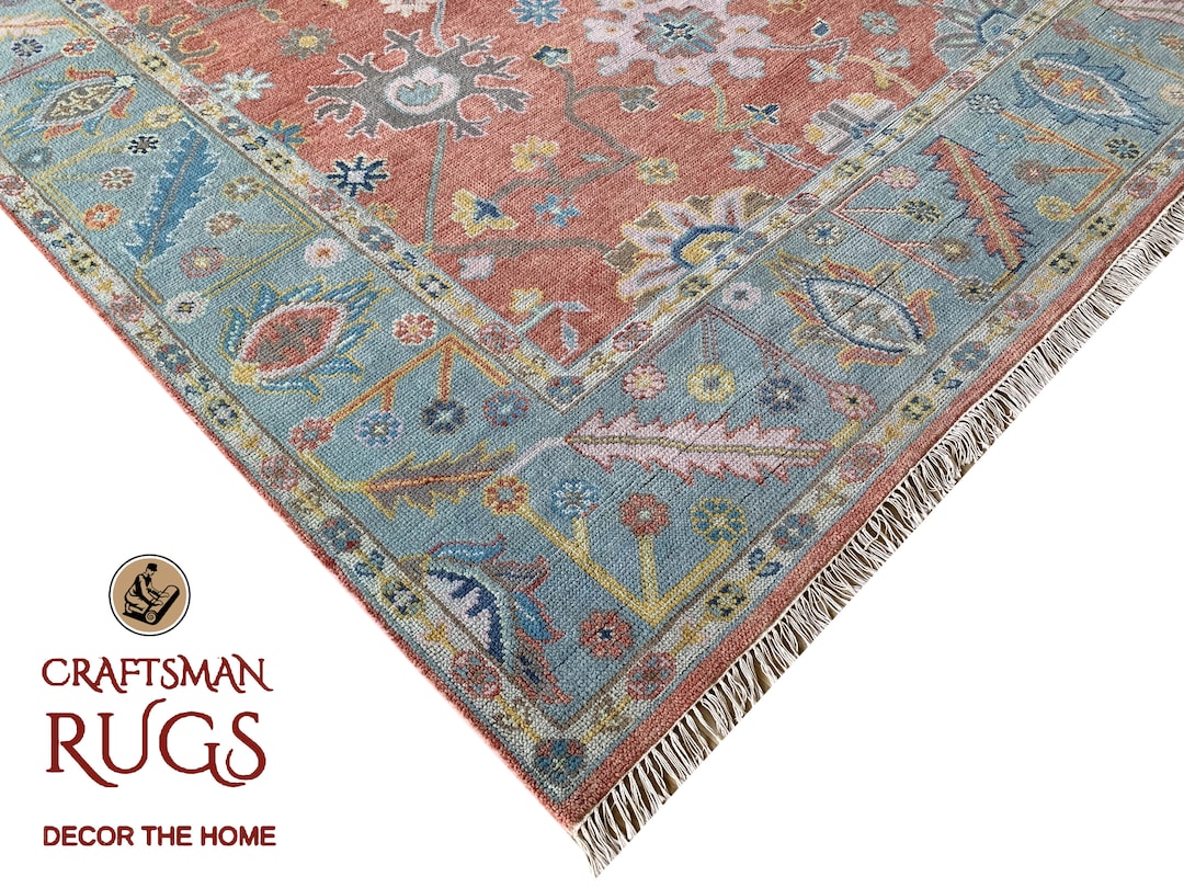 Elegant Contemporary Oushak Rug Soft Rust Accent 4x6, 5x8, 6x9, 8x10 ...