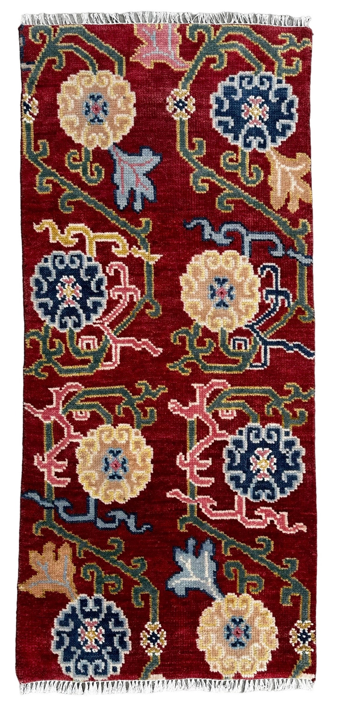 Modern Red Runner Rug Handknotted Oushak Design Runner Rug - Red Color Contemporary Style ...