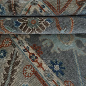 Modern Soft Gray Oushak Rug - 4x6, 5x8, 6x9, 8x10, 9x12, 10x14 ft & Runner - Persian weave Luxury Hand made Rugs for Living room, Bedroom image 7