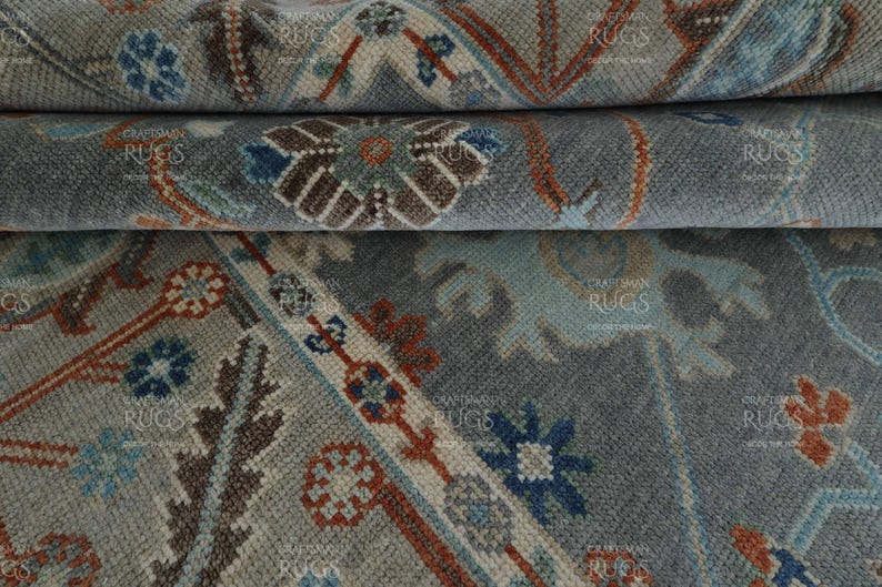 Modern Soft Gray Oushak Rug - 4x6, 5x8, 6x9, 8x10, 9x12, 10x14 ft & Runner - Persian weave Luxury Hand made Rugs for Living room, Bedroom image 7