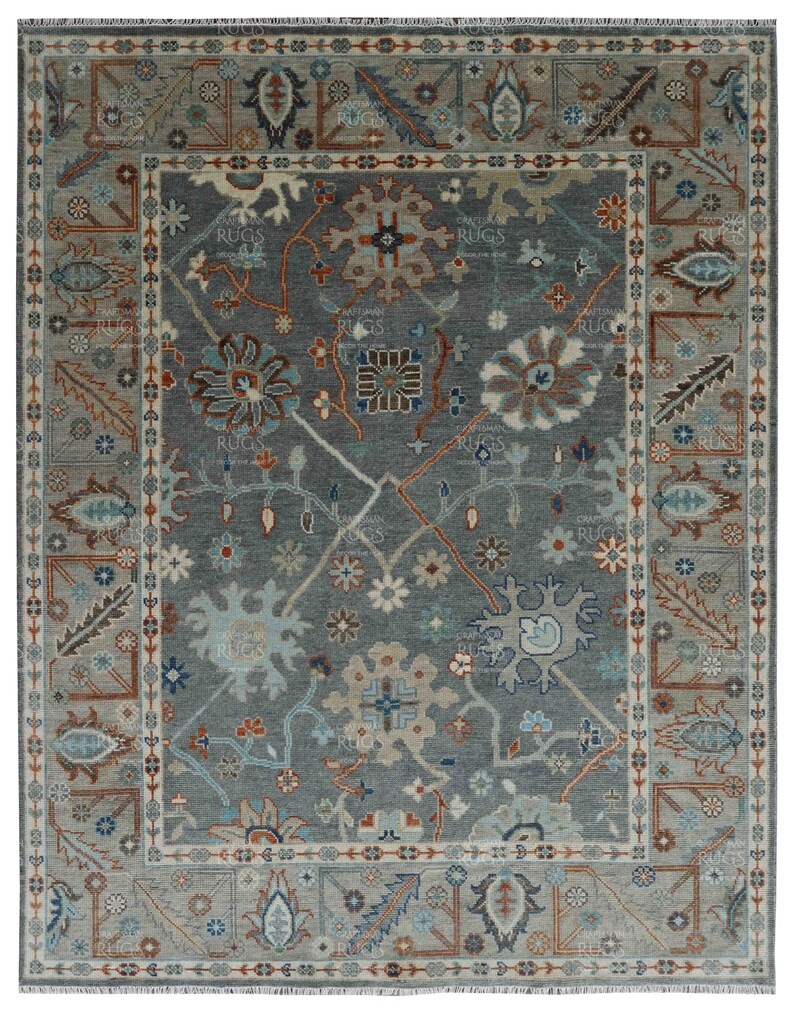 Modern Soft Gray Oushak Rug - 4x6, 5x8, 6x9, 8x10, 9x12, 10x14 ft & Runner - Persian weave Luxury Hand made Rugs for Living room, Bedroom image 9