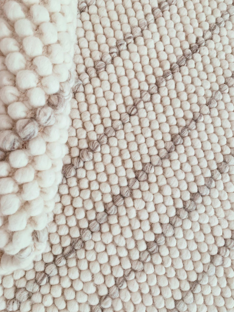 Bumpy Wool Rug Natural White Soft Felted Wool Rug, Handwoven Chunky Loop Rug Available ...