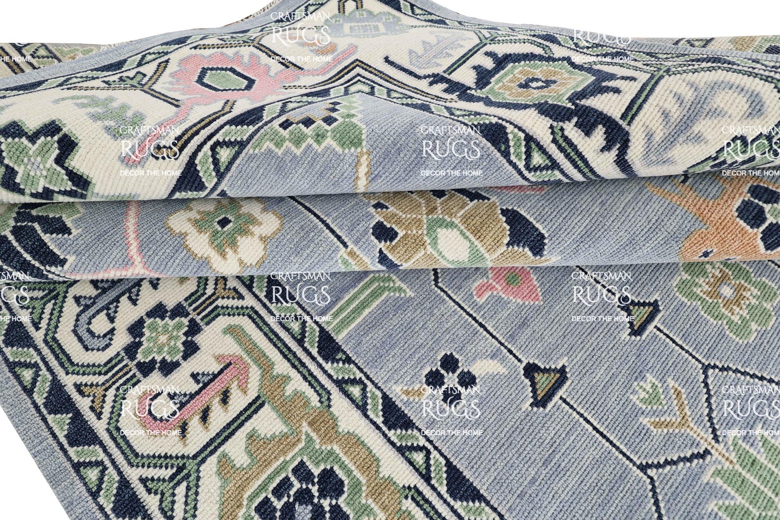 Lt. Blue Modern Oushak Hand Knotted Rug – 4x6, 5x8, 6x9, 8x10, 9x12 ...