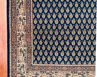 4x6, 5x8, 6x9, 2.6x12 ft Royal Mir design Rug, Handmade Runner Rug- Blue Persian style weave- Handknotted Wool Rugs For Living room