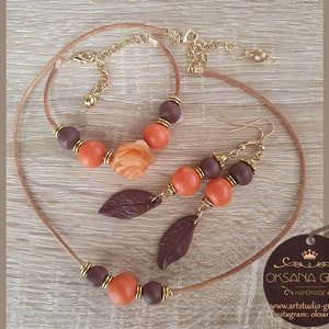 Jewelry Set Costume Jewelry Chain Bracelet Earrings Handmade Fimo NEW