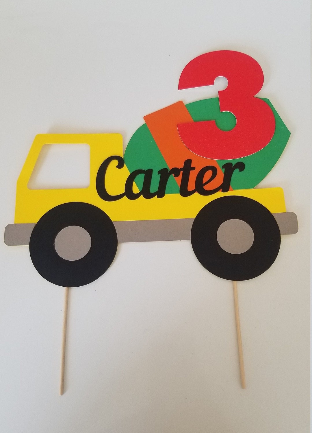 Cement Mixer Truck Cake Topper Birthday Party Construction Birthday
