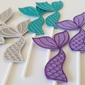 Mermaid Tail Cupcake Toppers - Birthday Party - Mermaid Decoration - Under The Sea -  Mermaid Party Theme