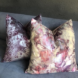 Dark Red Velvet Pillow Cover Set: Scandinavian Decor, 22x22 Inch, 2-Pack