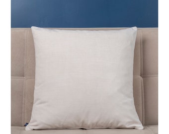 Off-White Velvet Throw Pillow: Light Cream Cushion Cover (22x22 inch)