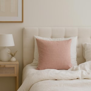 Handmade Luxurious Pink Velvet Throw Pillow for Elegant Home Decor