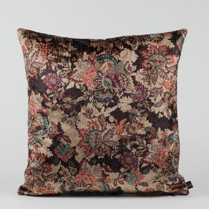 Almohada de terciopelo floral / Almohada floral naranja / Almohada negra y dorada / Almohada rústica / Almohada escandinava
