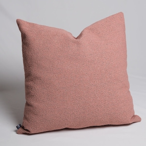 Funda de almohada de bouclé de lujo en color rosa empolvado - Almohadas rosas - Almohada de bouclé - Almohada decorativa - Almohada decorativa - Funda de cojín - Almohadas de bouclé rosa