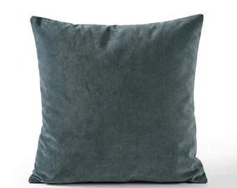 Sage Green Cotton Velvet Pillow Cover | Green Accent Cushion for Sofa & Bed